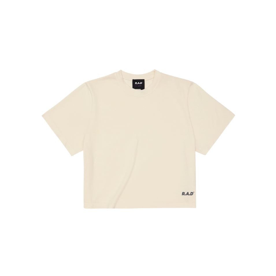 LOGO CROP TEE OFF WHITE at R.A.D® UK - Performance Crop Tee . CROPPRINTED_CROPTEE_TOFU_1_743266ee-296e-4e71-a9b1-1c7ec57f0eea