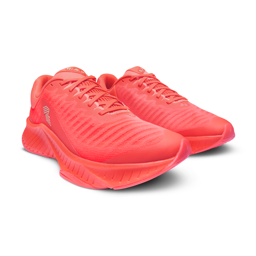 R.A.D® R-1 CORAL GLOW at R.A.D® - Performance Footwear . 02_R.A.D_SUNSETORANGE_R-1_ECOMM_FRONT