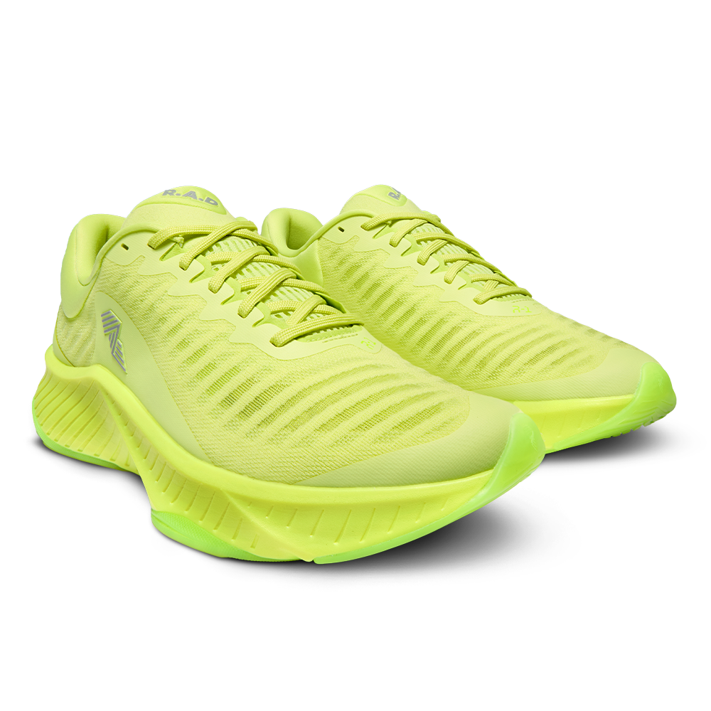 R.A.D® R-1 VIVID LIME at R.A.D® - Performance Footwear . 02_RAD_LIME_RUNNER_FRONT_1000X1000BG