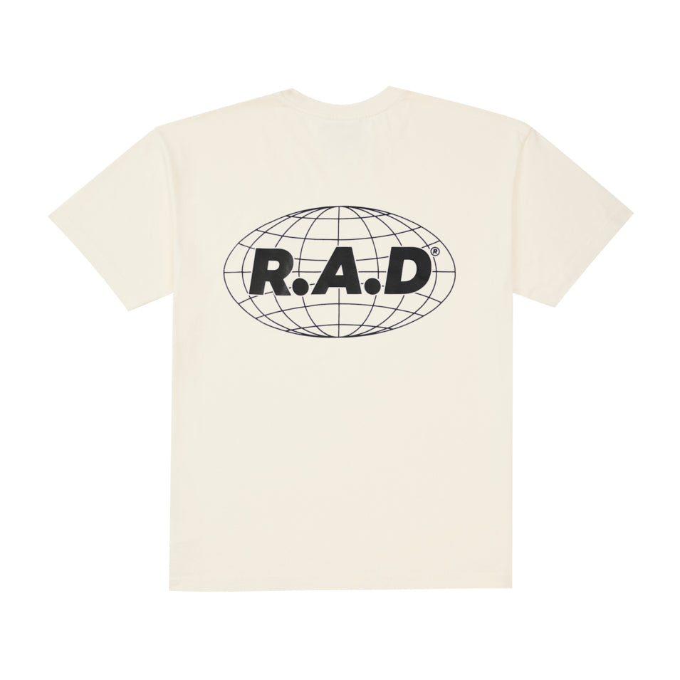 HEAVY™ GLOBE TEE OFF WHITE at R.A.D® - Performance Tees . 0326-HSGLTOBL_R.A.DHEAVY_SSTeeGLOBEOFFWHITE_B — View 2