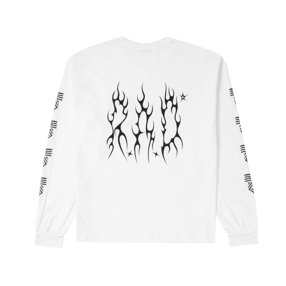 LONG SLEEVE METAL TEE WHITE