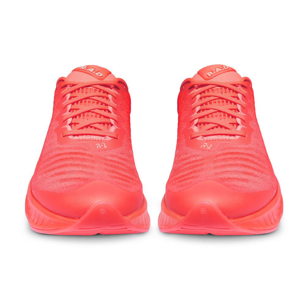 R.A.D® R-1 CORAL GLOW at R.A.D® - Performance Footwear . 04_R.A.D_SUNSETORANGE_R-1_ECOMM_TOES