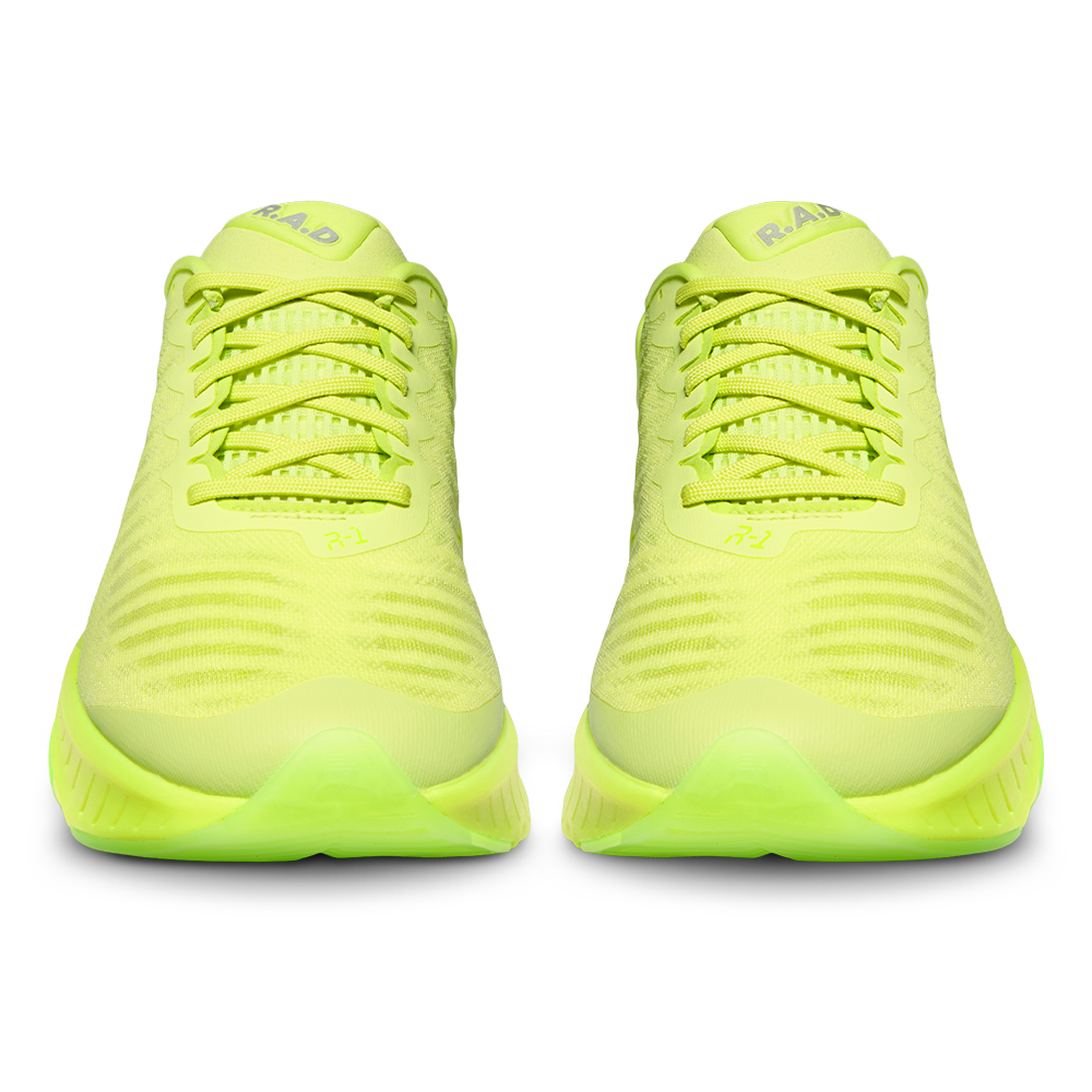 R.A.D® R-1 VIVID LIME at R.A.D® - Performance Footwear . 04_RAD_LIME_RUNNER_TOES_1000X1000BG