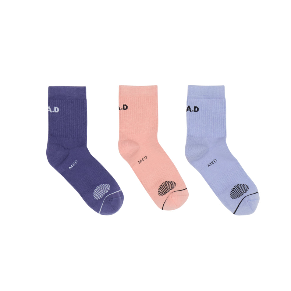 SHORTIE SOCK TRIPLE PACK MULTI COLOR at R.A.D® - Performance Socks