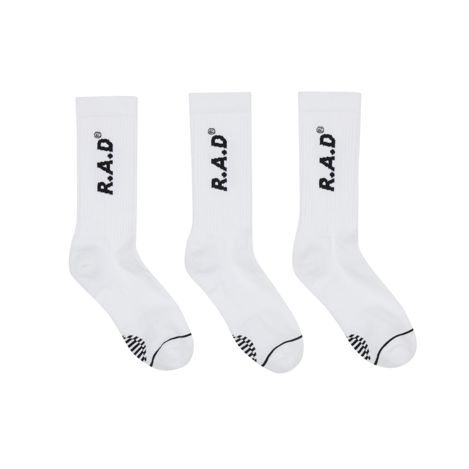 R.A.D® GENERAL SOCK TRIPLE PACK WHITE at R.A.D® UK - Performance Socks . GENERALSOCKTRIPLEPACK_WHITE_2_1