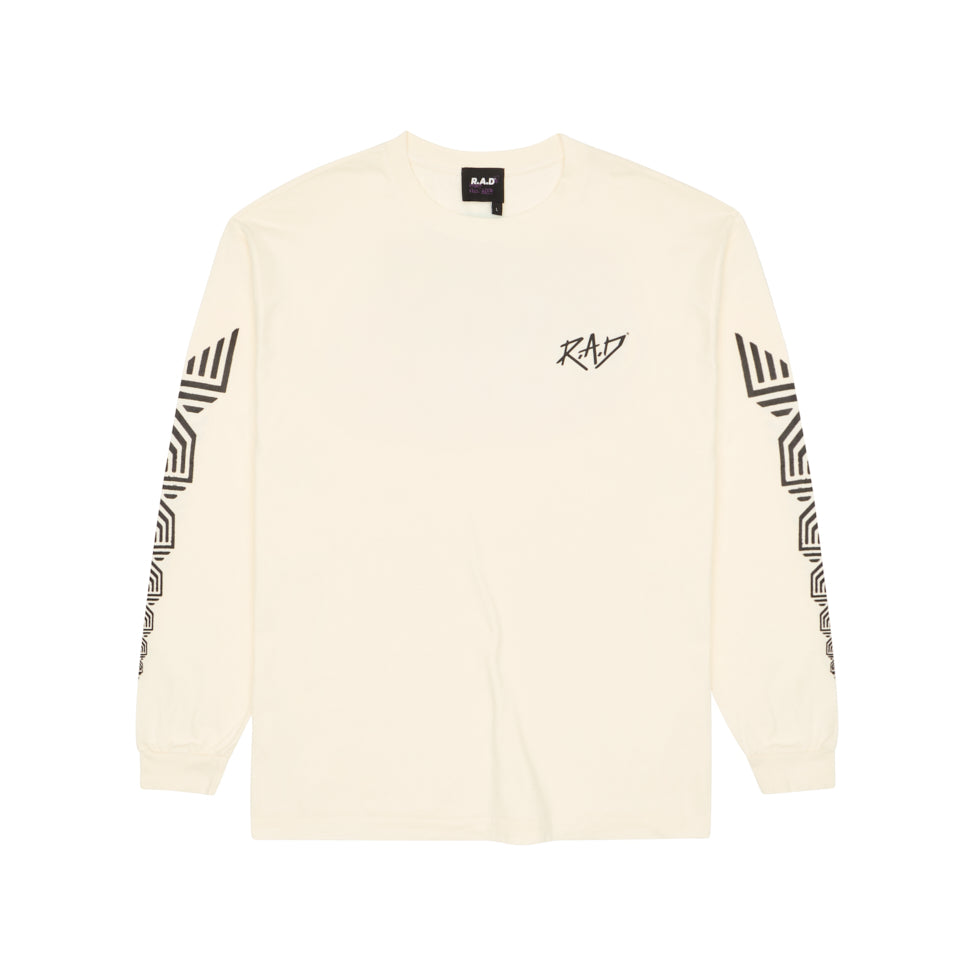 LONG SLEEVE GLOBE TEE OFF WHITE at R.A.D® - Performance Long Sleeve Tees . GLOBEMENSLS_TOFU_A