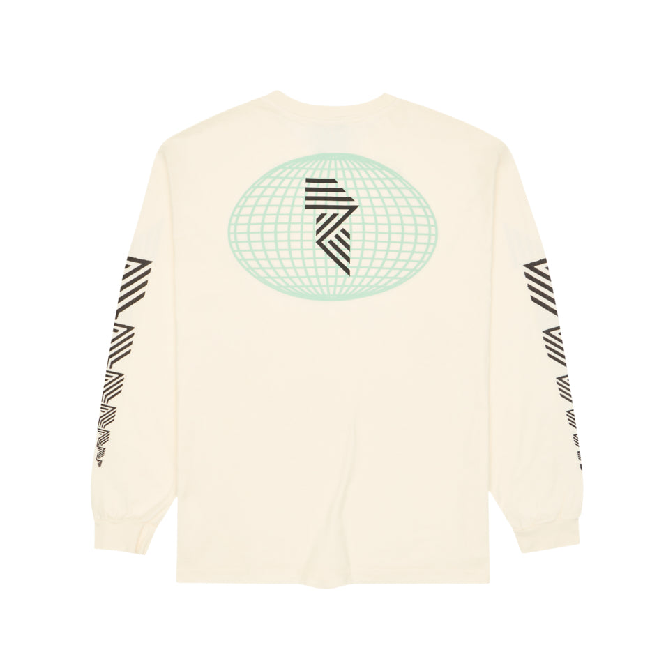 LONG SLEEVE GLOBE TEE OFF WHITE at R.A.D® - Performance Long Sleeve Tees . GLOBEMENSLS_TOFU_B