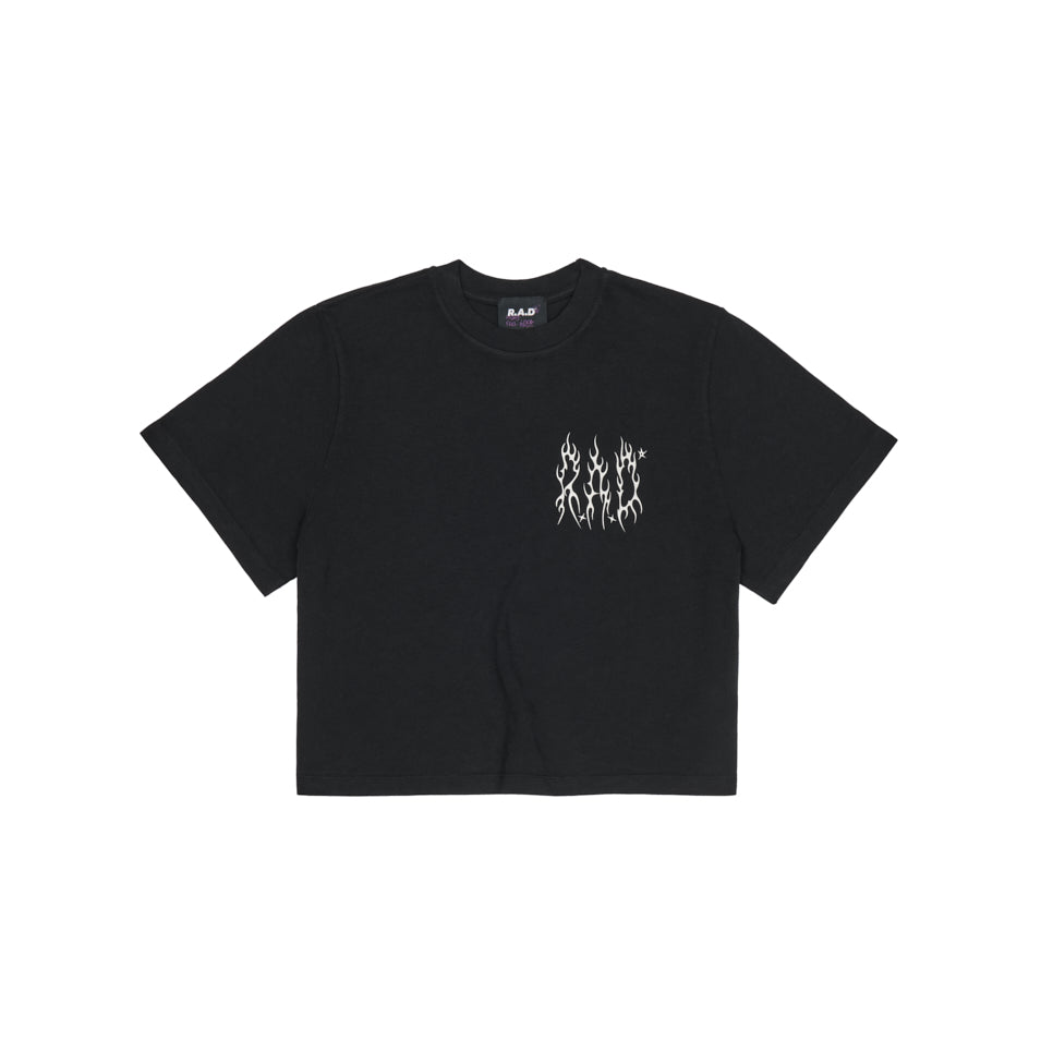 METAL CROP TEE BLACK at R.A.D® - Performance Crop Tee