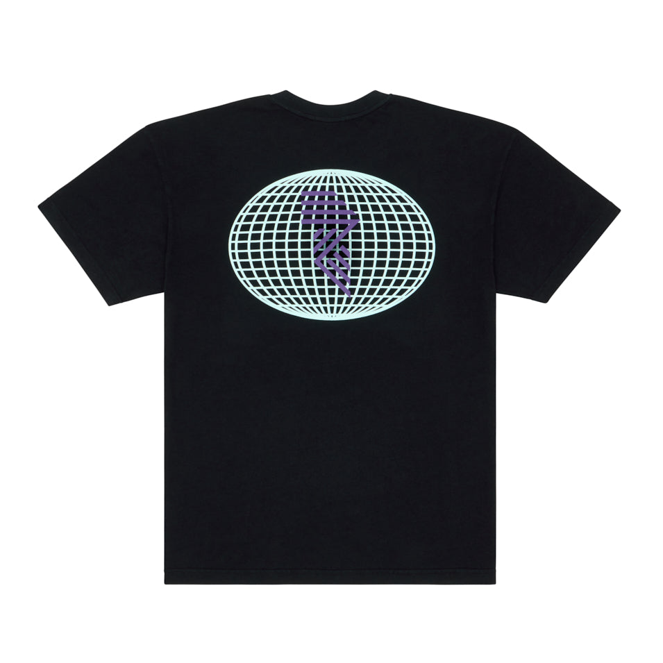 HEAVY™ GLOBE TEE BLACK at R.A.D® - Performance Tees . SKETCHGLOBE_BLACK_0325-HSGL1BL_B — View 1